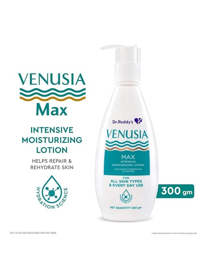 VENUSIA Dr. Reddy’s Venusia Max Intensive Moisturizing Lotion | Paraben Free Body Lotion For Dry Skin | Moisturizer Infused With Shea Butter & Cocoa Butter | 300g - Image 1